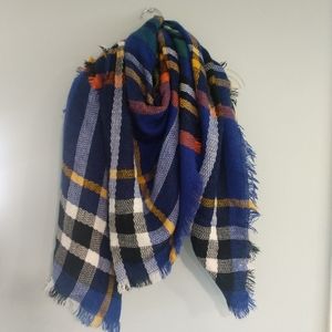 Flannel blue blanket scarf